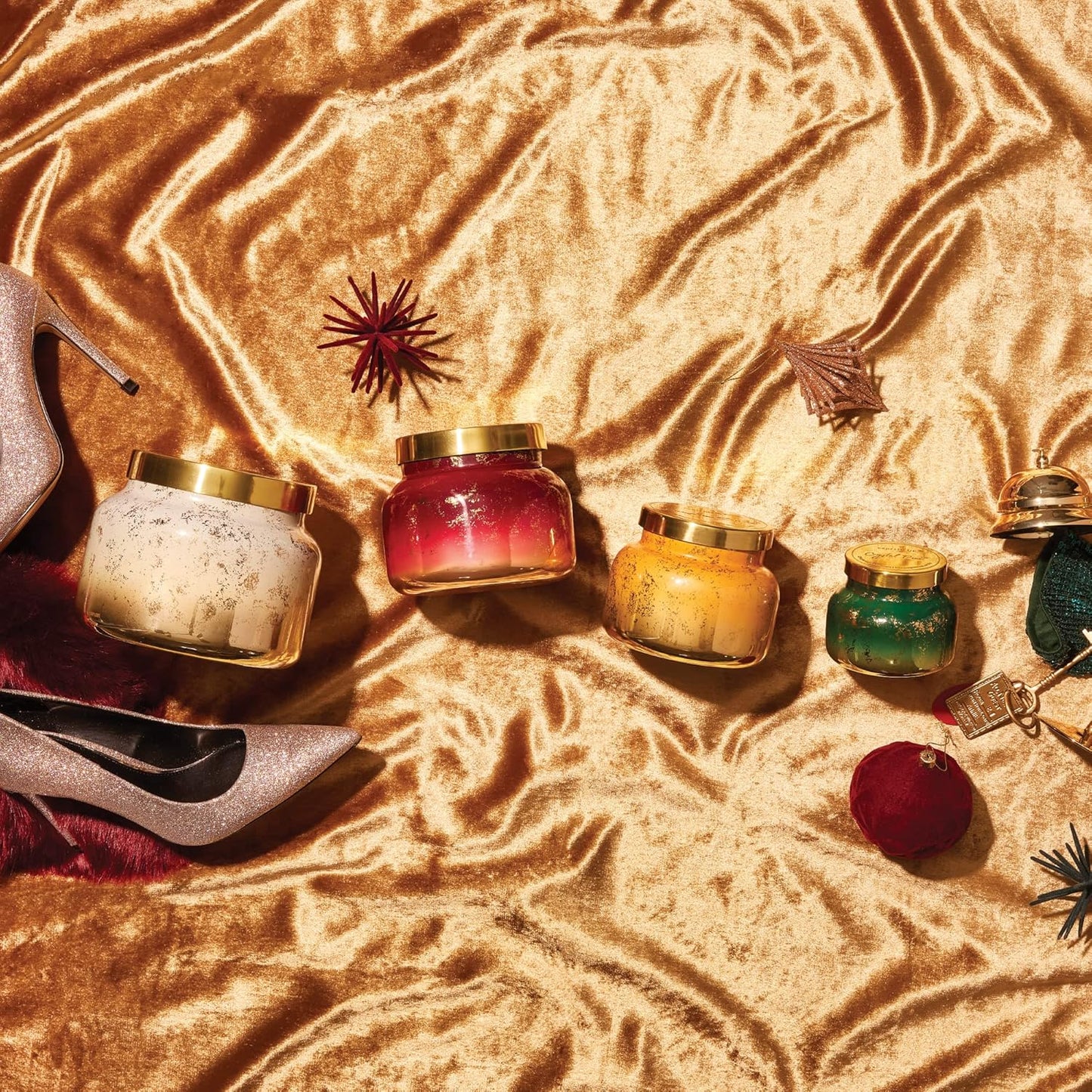 Capri Blue Glimmer Jar Candles - Luxury Holiday Scented Candles for Home - Long Lasting Soy Wax Blend - Scented Holiday & Home Decor - Volcano Signature Petite Jar (8 oz)